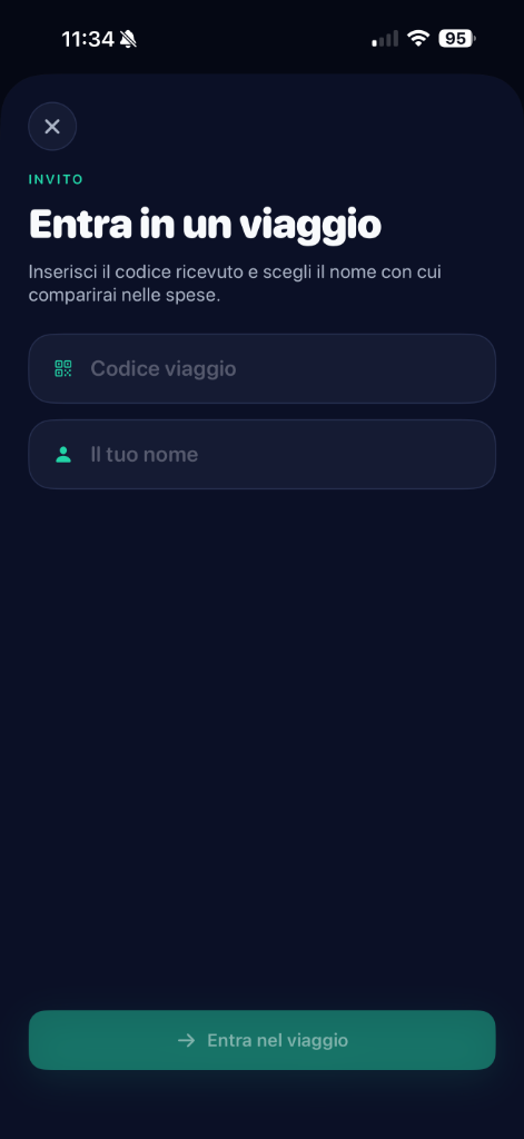 Schermata d'Invito Triplyo